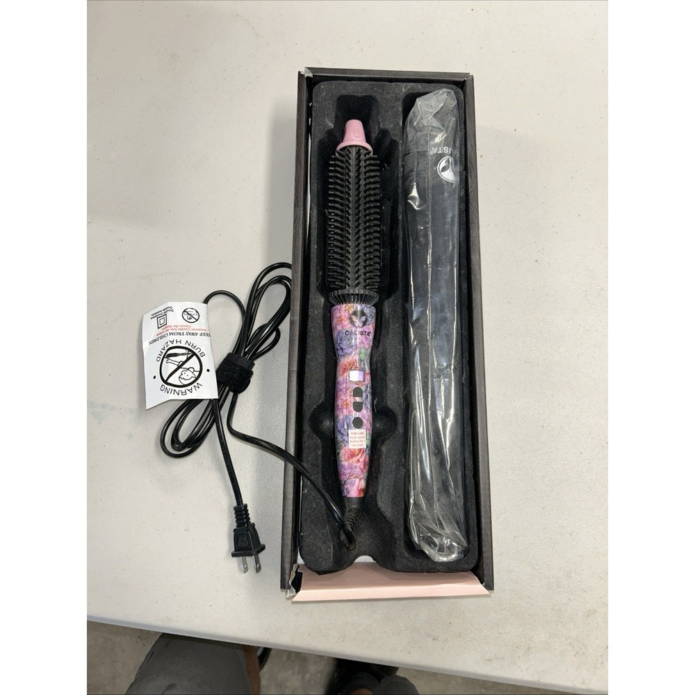 Calista Perfecter Pro+ Curling Brush Digital Display Electric Pink/Black 1 in